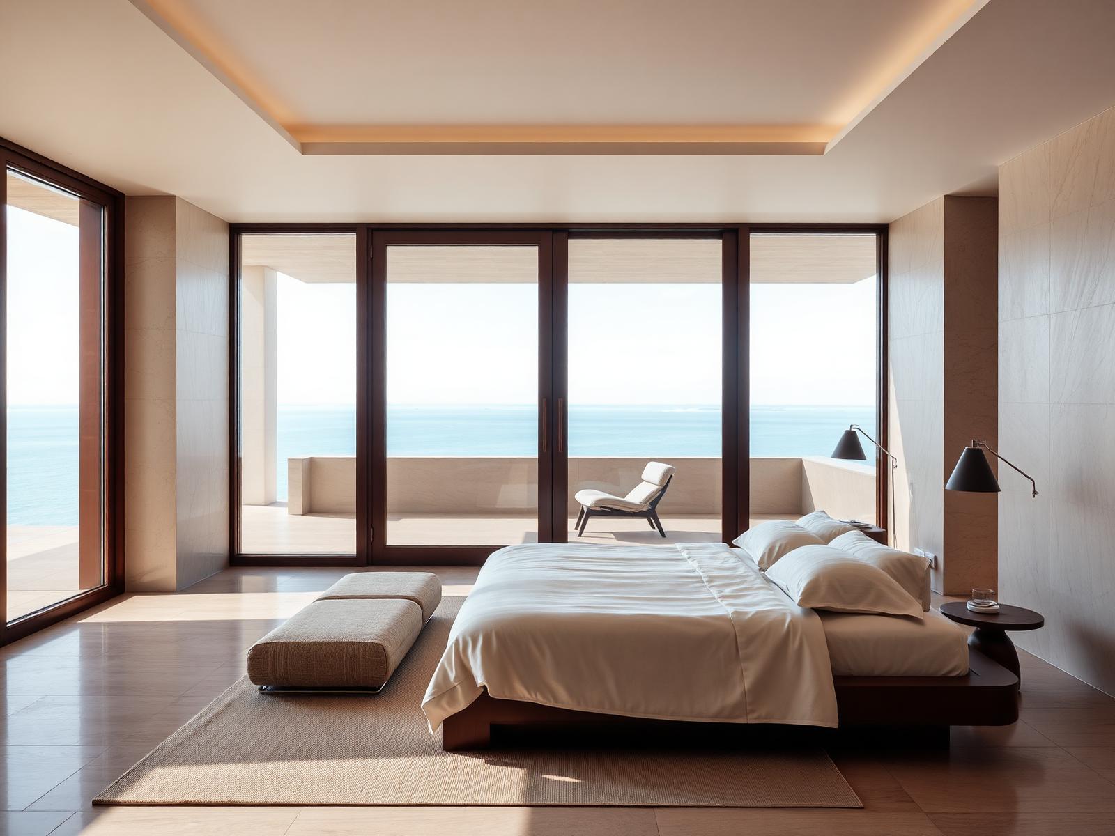 Whitewashed Aegean villa at golden hour